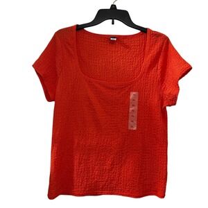 Old Navy Ladie's Short Sleeve Shirt Sz XL Orange